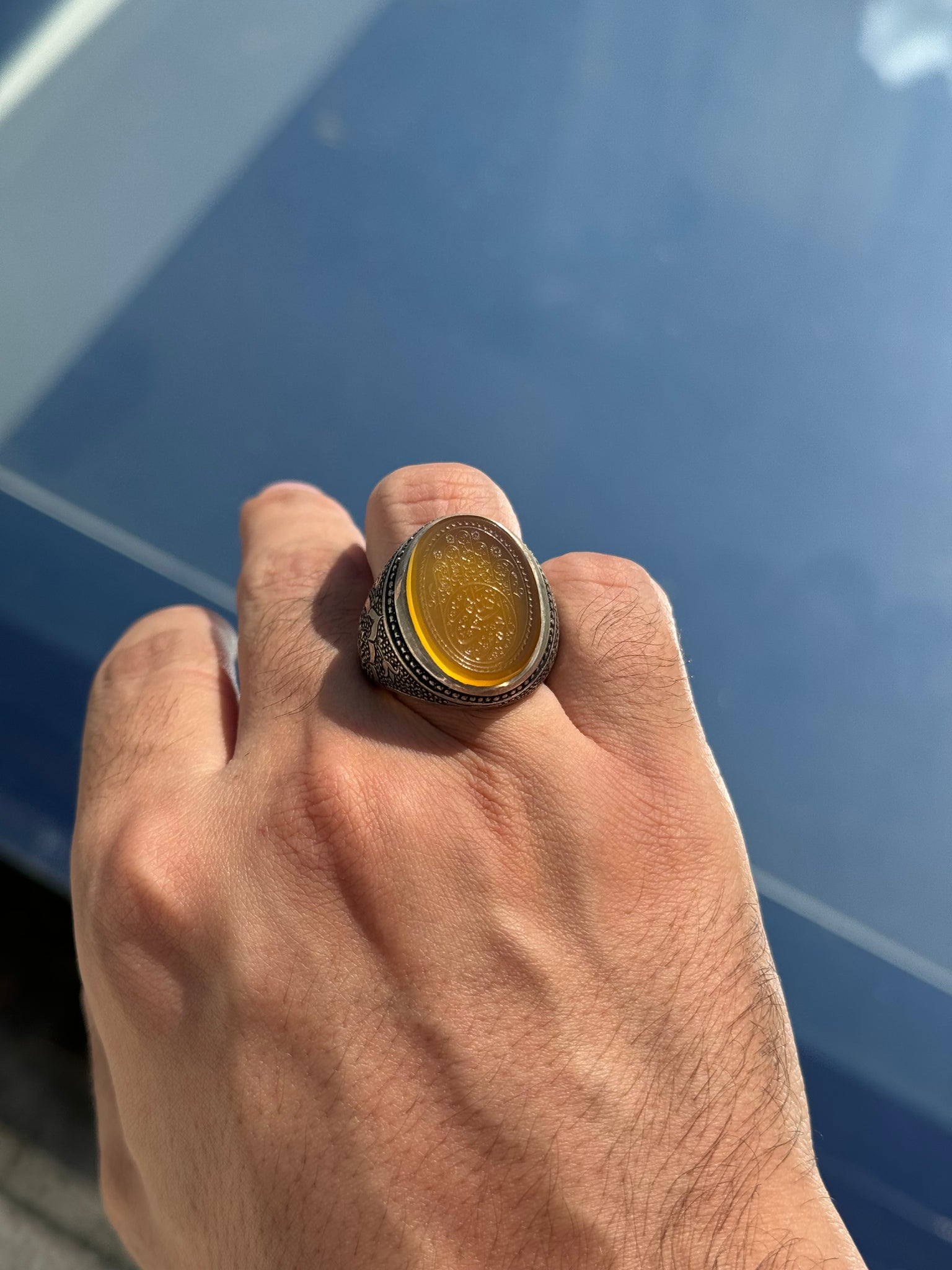 Kaf al Abbas yellow agheegh - Behesht Rings