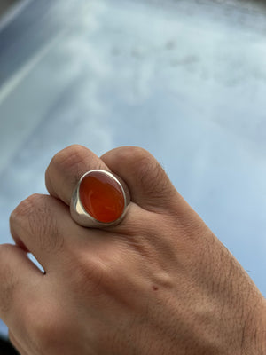 Orange Yemeni Agheegh ring - Behesht Rings