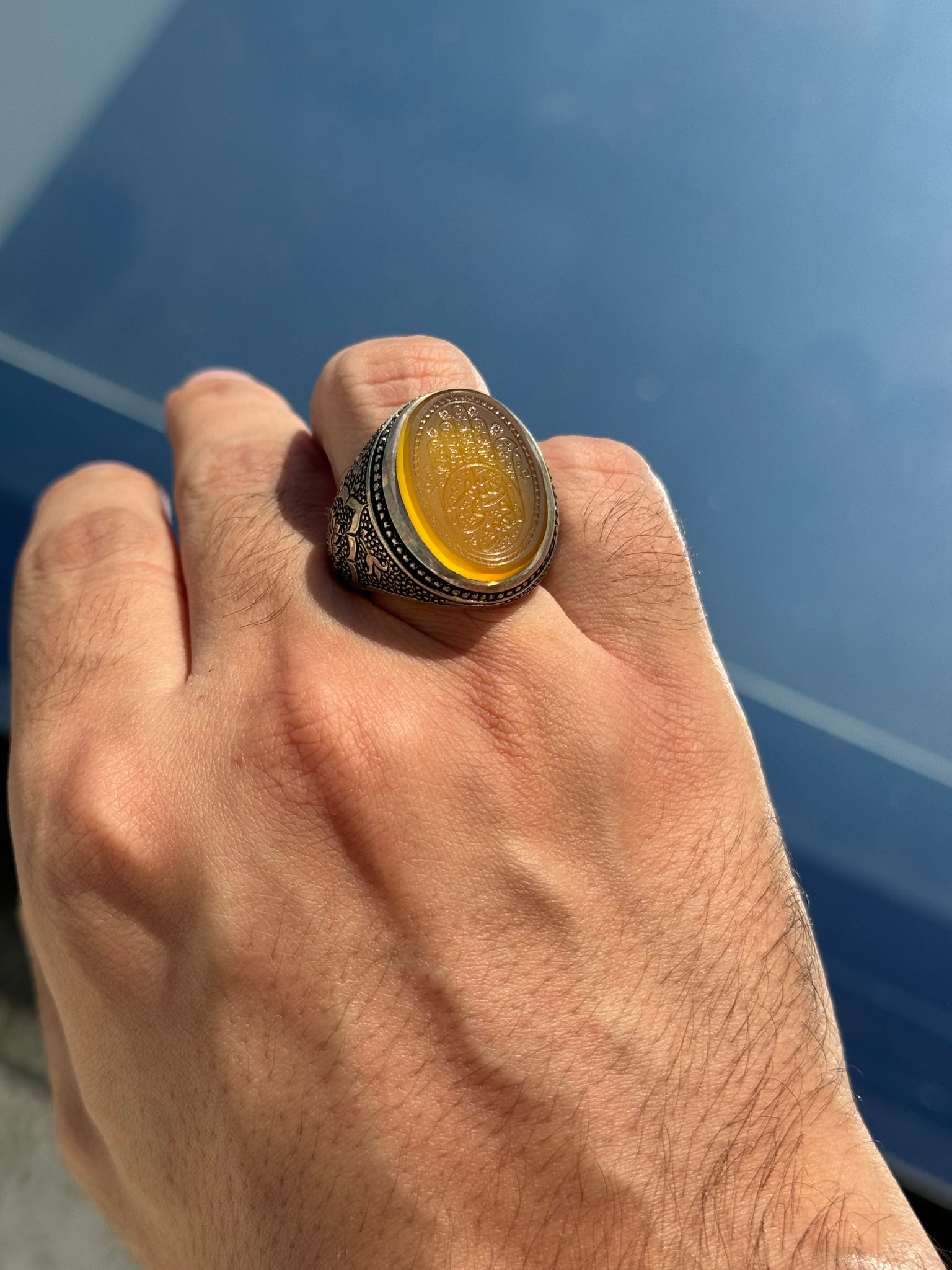 Kaf al Abbas yellow agheegh - Behesht Rings