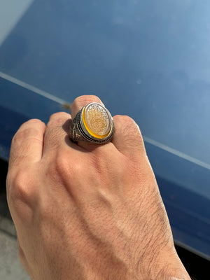 Kaf al Abbas yellow agheegh - Behesht Rings