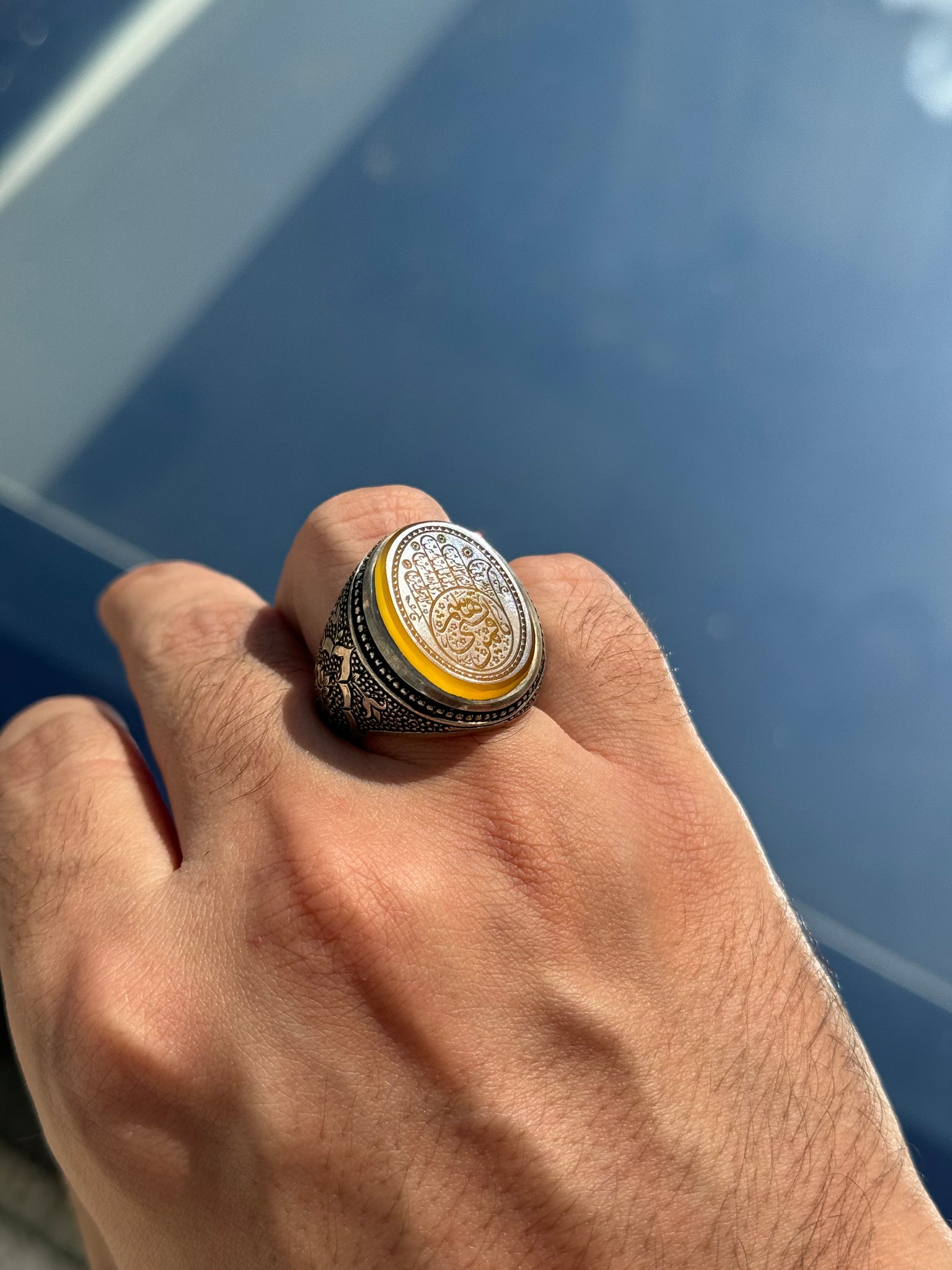 Kaf al Abbas yellow agheegh - Behesht Rings