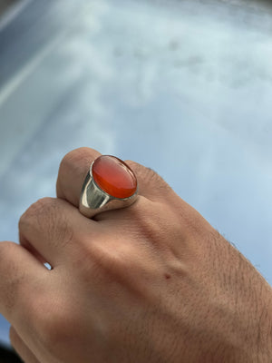 Orange Yemeni Agheegh ring - Behesht Rings