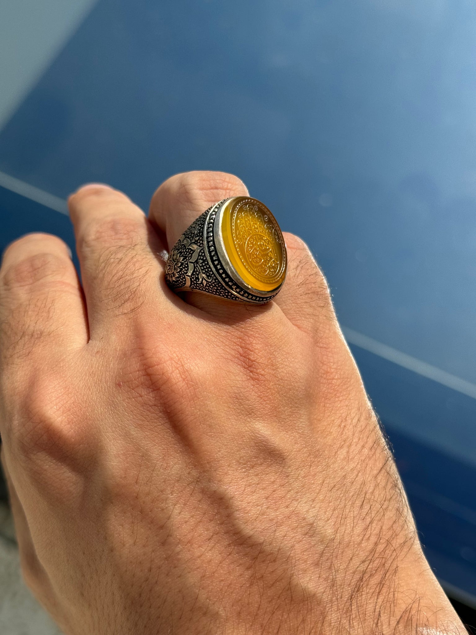Kaf al Abbas yellow agheegh - Behesht Rings