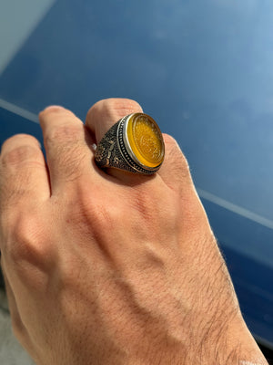 Kaf al Abbas yellow agheegh - Behesht Rings