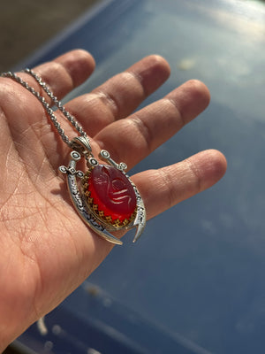 2 x Red Agheegh Zulfiqar Pendant - Behesht Rings