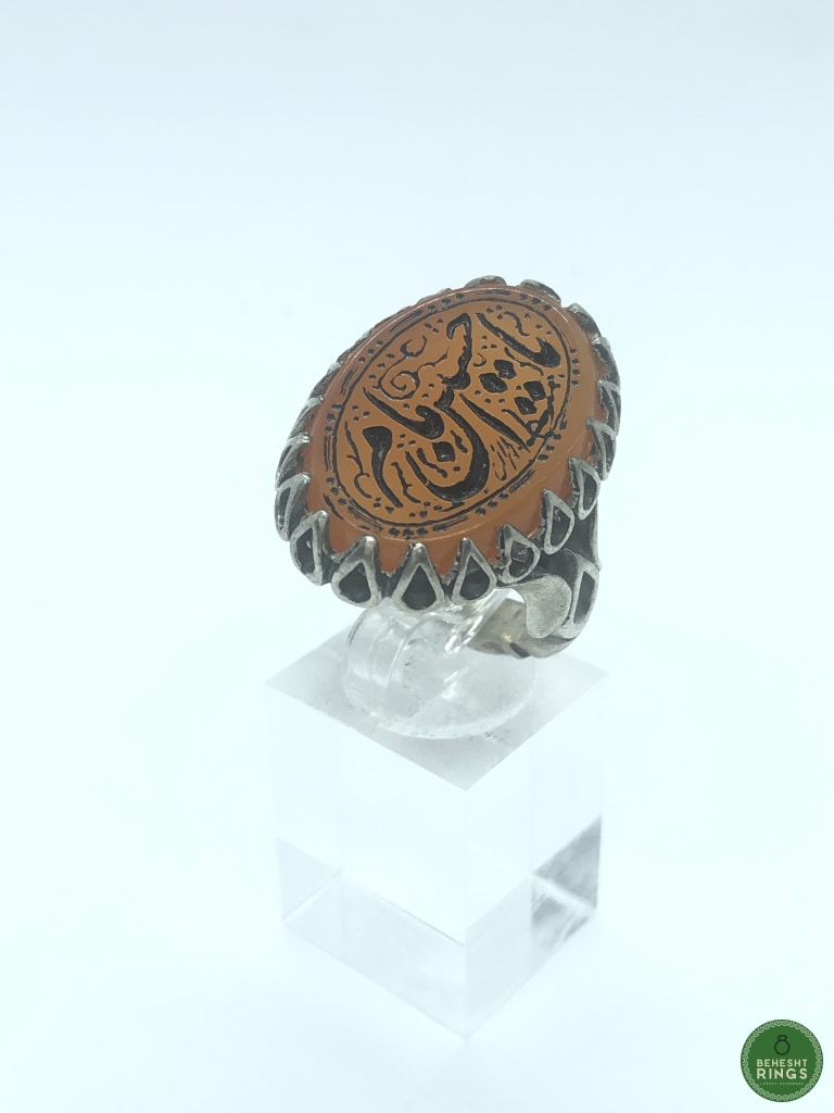 Agheegh w/ religious calligraphy . - Behesht Rings