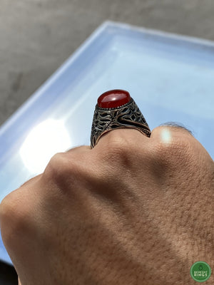 Branded Agheegh with calligraphy - Behesht Rings