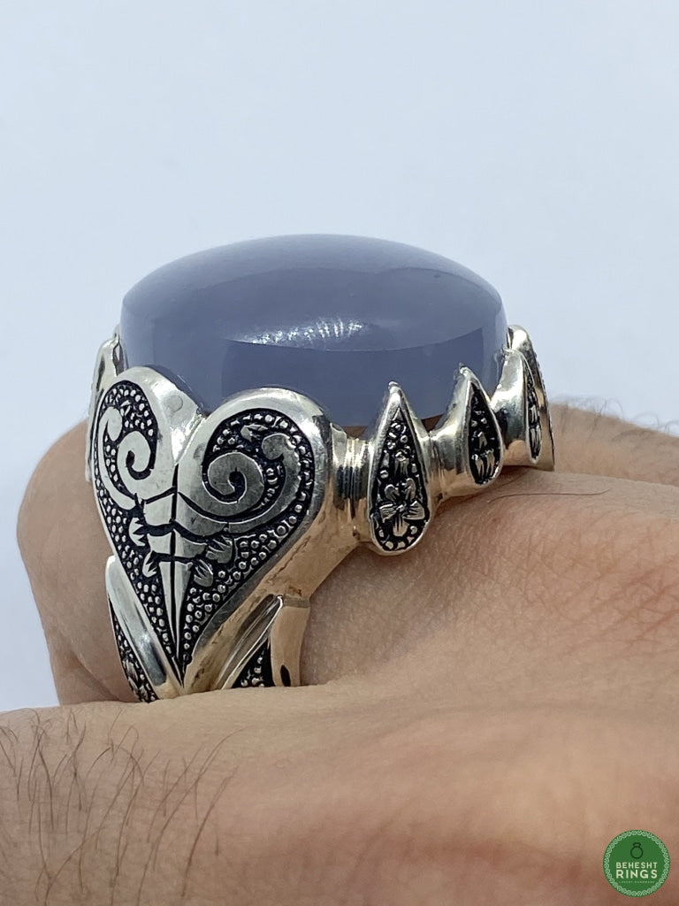 Branded Light Blue Agheegh - Behesht Rings