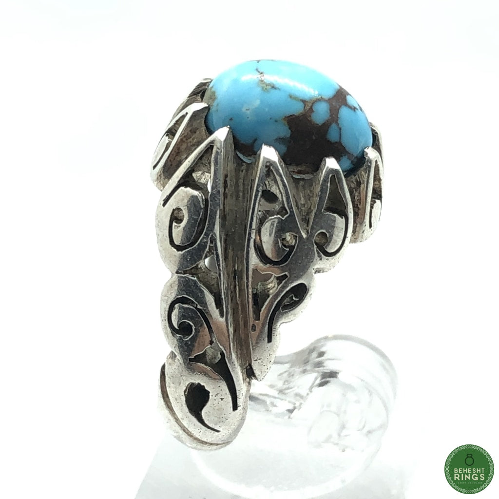 Firouzeh(torquoise) with Tribal base - Behesht Rings