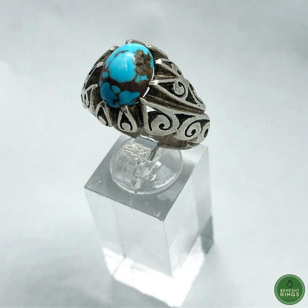 Firouzeh(torquoise) with Tribal base - Behesht Rings