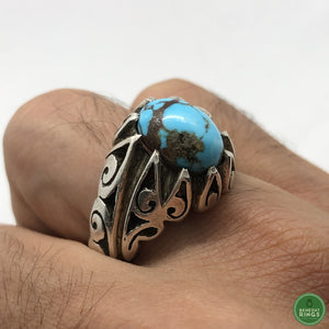 Firouzeh(torquoise) with Tribal base - Behesht Rings