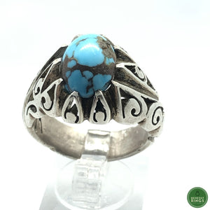 Firouzeh(torquoise) with Tribal base - Behesht Rings
