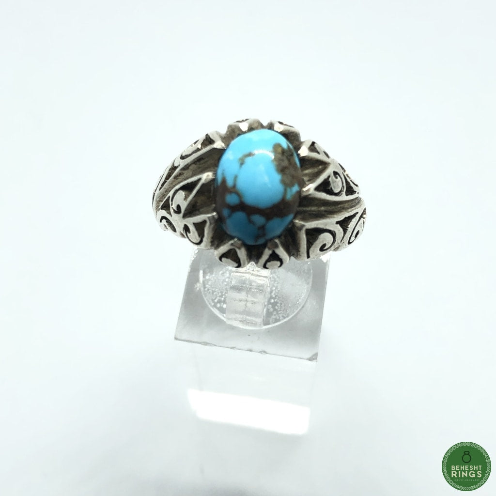 Firouzeh(torquoise) with Tribal base - Behesht Rings
