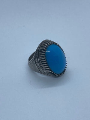 Antique clear blue mahak style firouzeh ring - Behesht Rings