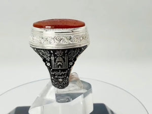 Agheegh with kufi calligraphy - Behesht Rings