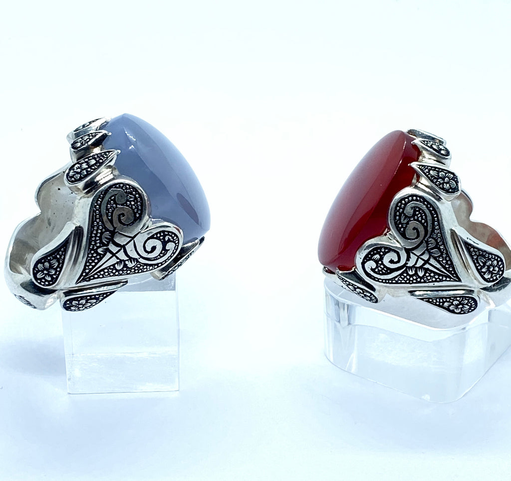 Two Yemeni Agheeghs - Behesht Rings