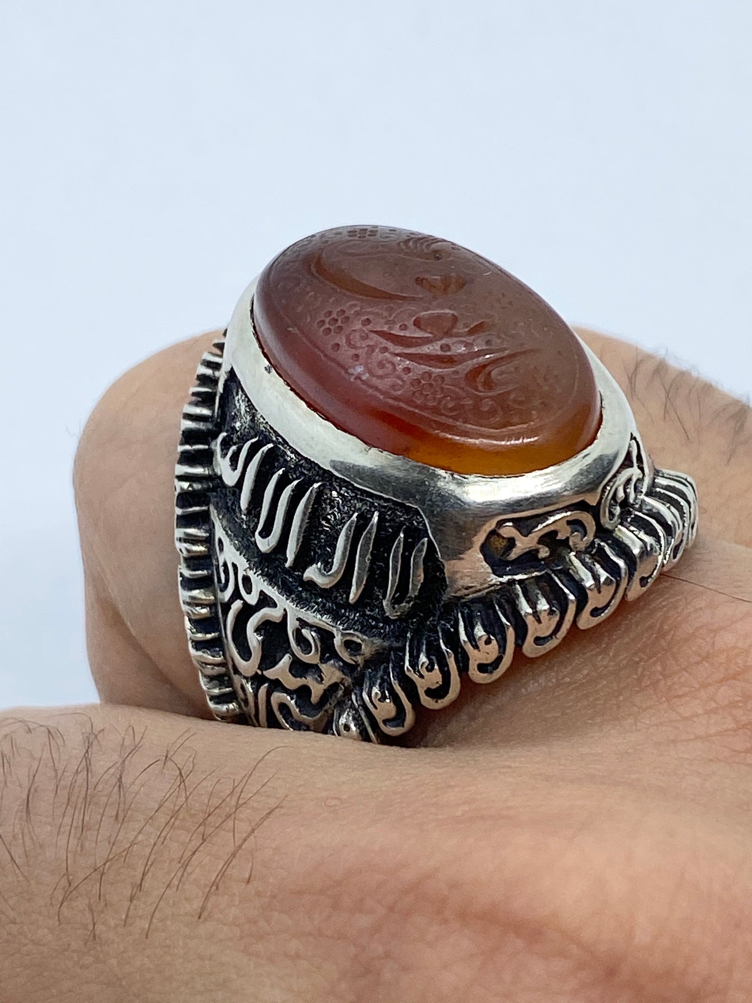 Custom Religious Red Agheegh - Behesht Rings