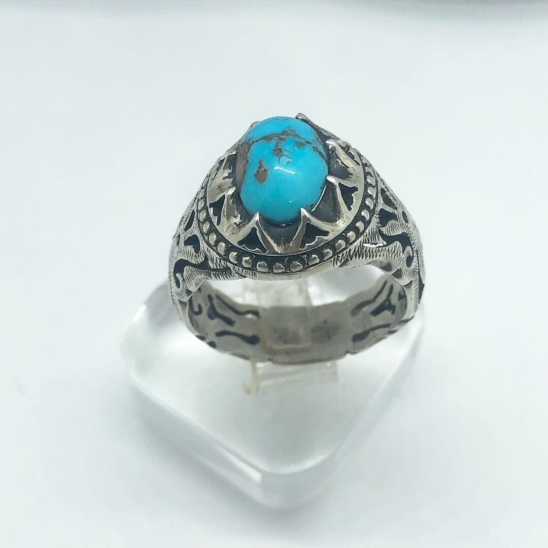 Firouzeh(torquoise) with Matte base - Behesht Rings