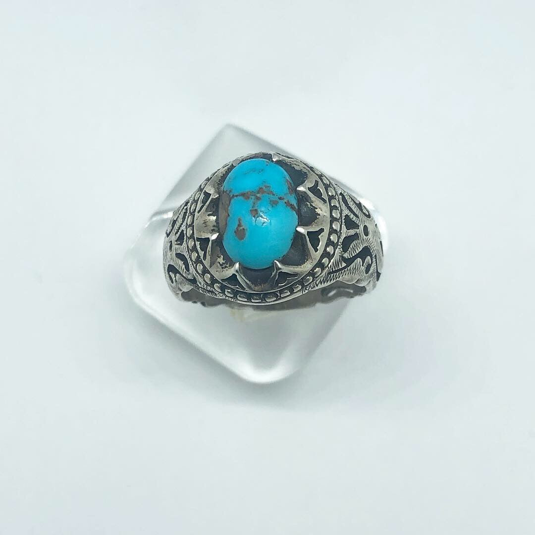 Firouzeh(torquoise) with Matte base - Behesht Rings