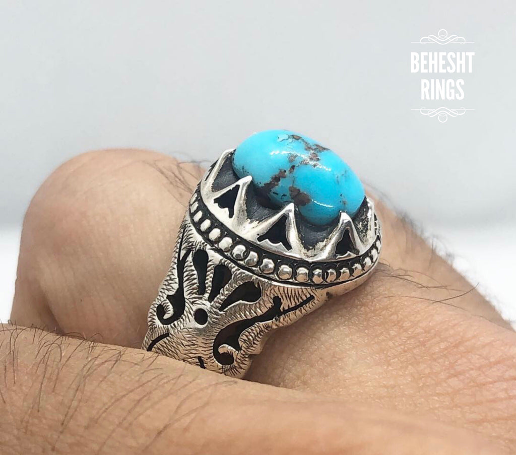 Firouzeh(torquoise) with Matte base - Behesht Rings