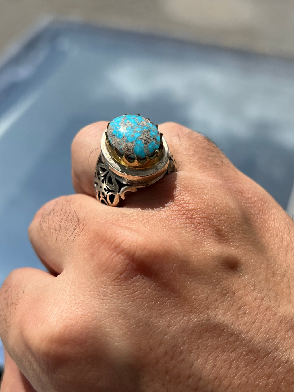 Original Neyshabour firouzeh ring - Behesht Rings