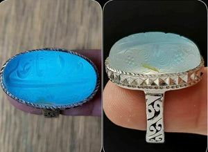 Dur najaf stone and firouzeh ring - Behesht Rings