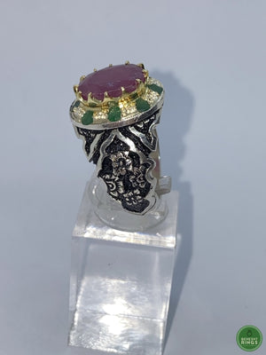 Ruby and emerald ring - Behesht Rings