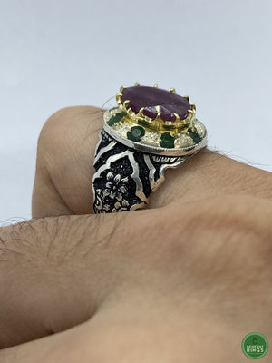 Ruby and emerald ring - Behesht Rings