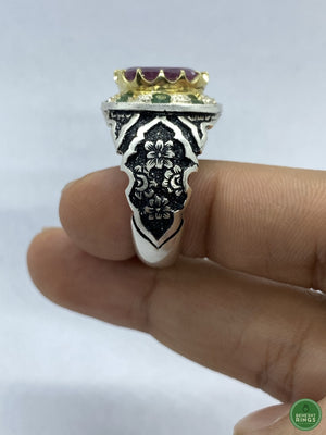 Ruby and emerald ring - Behesht Rings