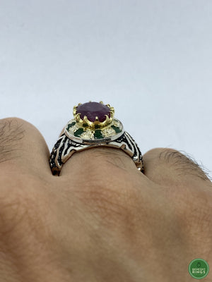 Ruby and emerald ring - Behesht Rings