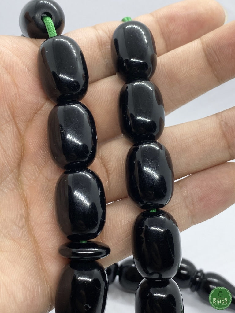 Sandaloos stone dark black Tasbeeh - Behesht Rings