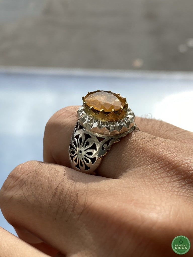 Yellow ruby ring - Behesht Rings