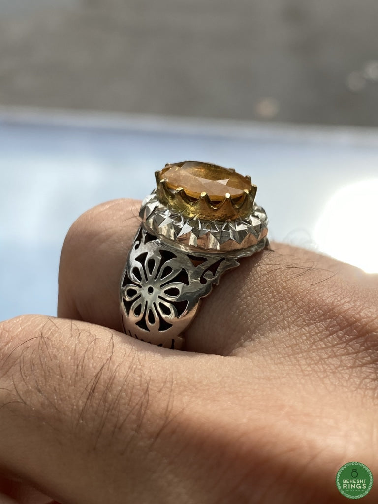 Yellow ruby ring - Behesht Rings