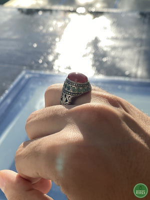 Yemeni Agheegh Ring With Emeralds