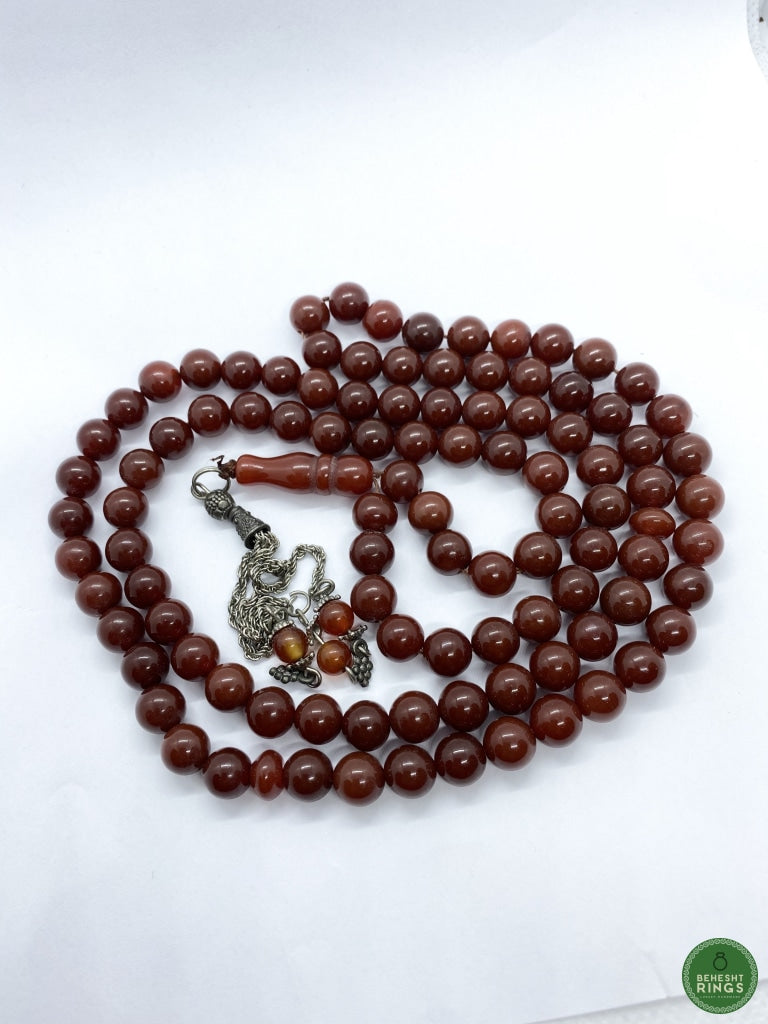 Yemeni Agheegh(agate) stone Tasbeeh - Behesht Rings